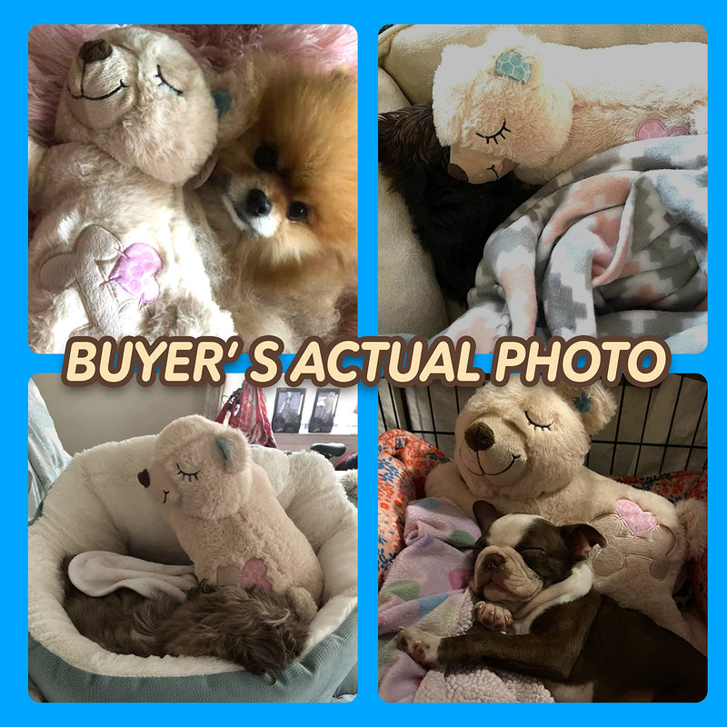 PetPrime Dog Plush Toy Snuggle Heartbeat Puppy Plush Bear Toy with Warmer Bag Pet Soft Anxiety Puppy Relief Toy for Puppy Dogs Heart Beat Stuffed Animal Puppy Sleeping Buddy Anxiety Dog Toy - PawsPlanet Australia