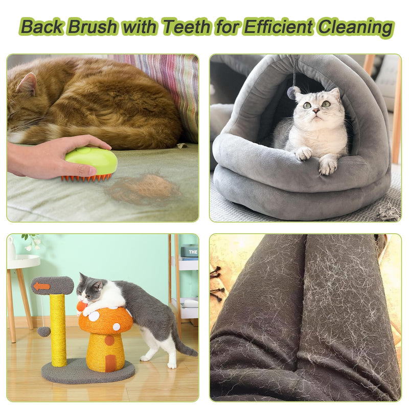 Steam brush for cats,Cat brush with steam,Steamy cat brush,Steamy pet brush 4-in-1 Self-Cleaning Grooming Tool, Efficient Massage, Hair Removal, Tangle-Free Care for Dogs,Steam brush(Yellow) Yellow - PawsPlanet Australia
