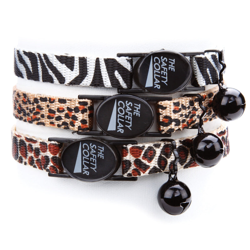 [Australia] - Meow Town Zebra-Print Nylon Cat Collar, 8–12 inch 
