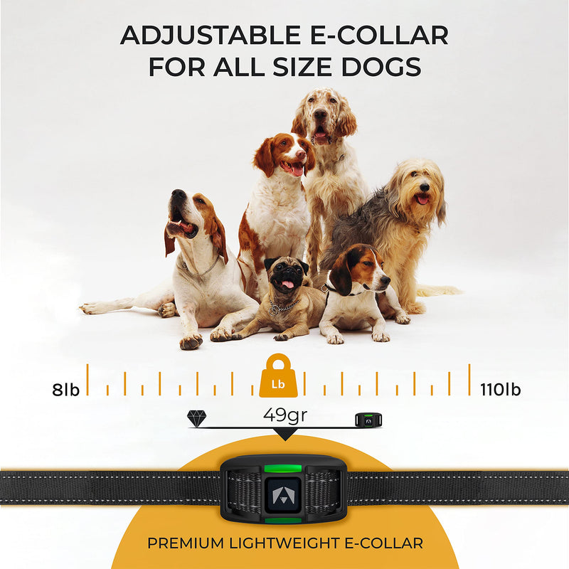 INVIROX Dog Training Collar [2022 Edition] 123 Levels Dog Shock Collar for Large Dog, 1100Yards Range, 100% Waterproof, Rechargeable Shock Collar for Small Dogs Black - PawsPlanet Australia