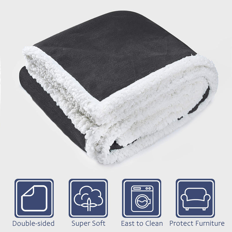 [Australia] - Pawsse Large Dog Blanket,Super Soft Fluffy Sherpa Fleece Dog Couch Blankets and Throws for Large Medium Small Dogs Puppy Doggy Pet Cats Black 
