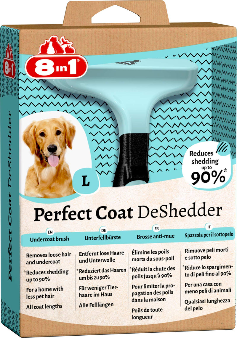 8in1 Perfect Coat DeShedder L - Undercoat brush for large dogs, dog brush suitable for short and long hair - PawsPlanet Australia