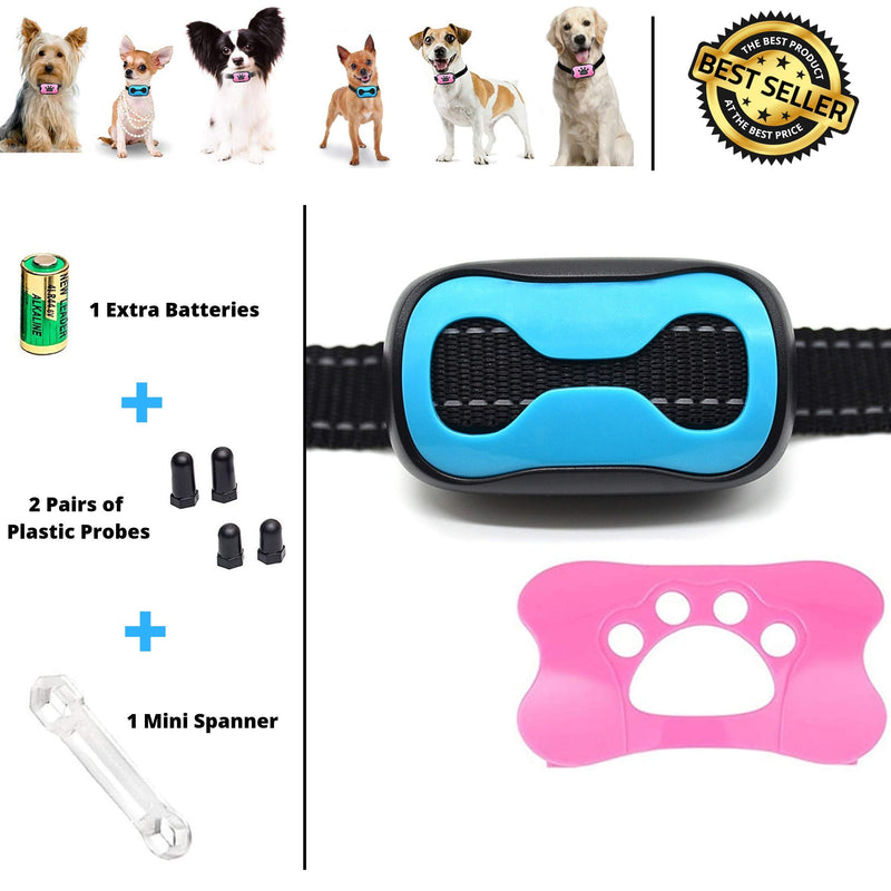 [Australia] - GlobalWay Dog Bark Collar, Humane Anti Barking Collar for Dogs, Rechargeable Vibrating Collar to Stop Barking with Adjustable Vibration Intensities for Small Medium and Large Dogs 