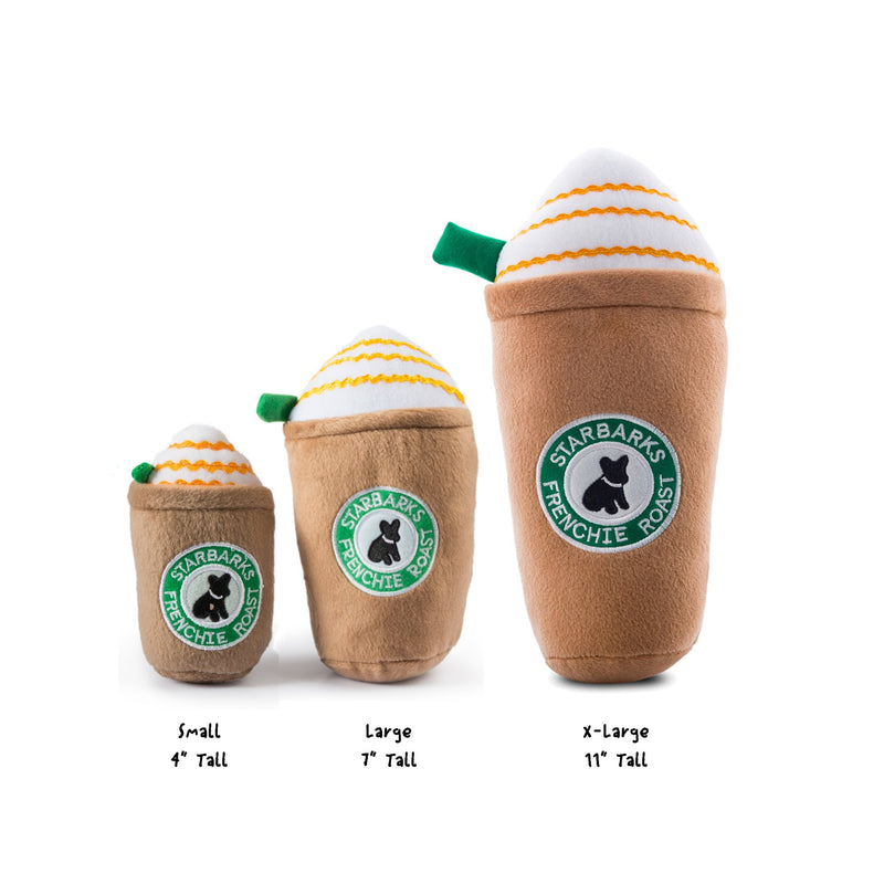 [Australia] - Haute Diggity Dog Starbarks Coffee Collection | Unique Squeaky Parody Plush Dog Toys – Canine Caffeine Your Dog Can Handle! Small Starbarks Frenchie Roast with Straw 