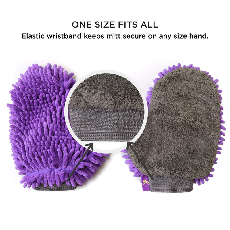 [Australia] - Hertzko 2 Pack Pet Drying Towel Mitt Ultra Absorbent - Great for Drying Dog or Cat Fur After Bath 