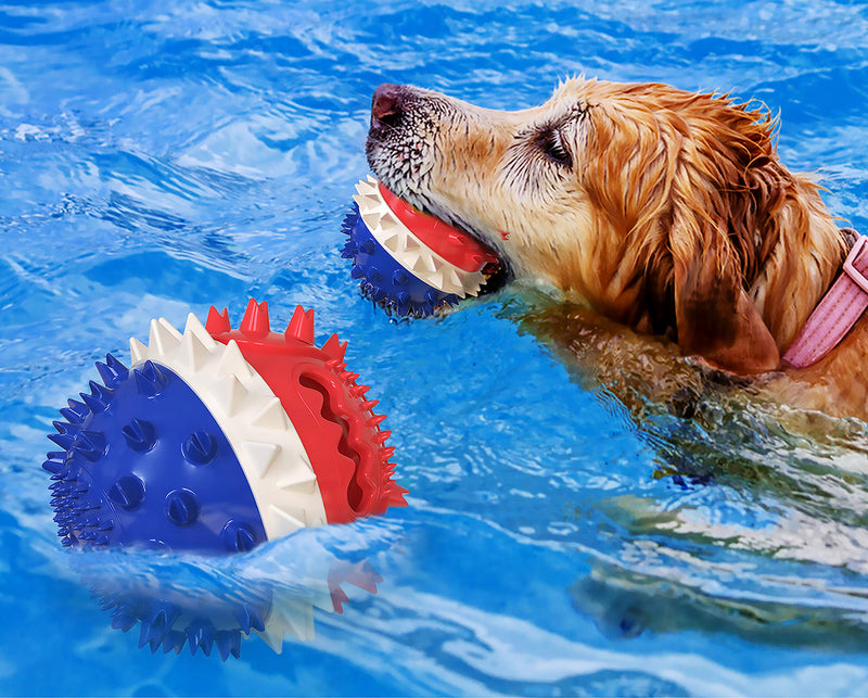 Eonisu Dog Chew Toys for Aggressive Chewers Dog Toys for Puppies Teething Indestructible Leaky Food Squeak Toys Balls Educational Pet Product Dogs Chew Spiky Balls for Dogs to Brush Their Teeth - PawsPlanet Australia