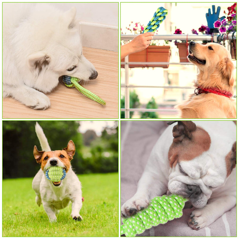 Puppy Dog Rope Toy Cotton Chew Rope Ball Toy for Teething 4 Pack Tough Chew Toy for Small Medium Breed Dogs Puppy Teeth Cleaning Chewer Toy Indestructible Chew Toy Brown - PawsPlanet Australia