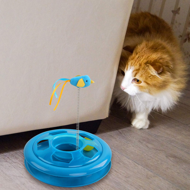 Pet Prime Cat Ball Toy 2 in 1 Cat Kitten Tracking Roller Interactive Cat Ball Toys Catnip Cat Teaser Ball Toys Cat spring Toys - PawsPlanet Australia