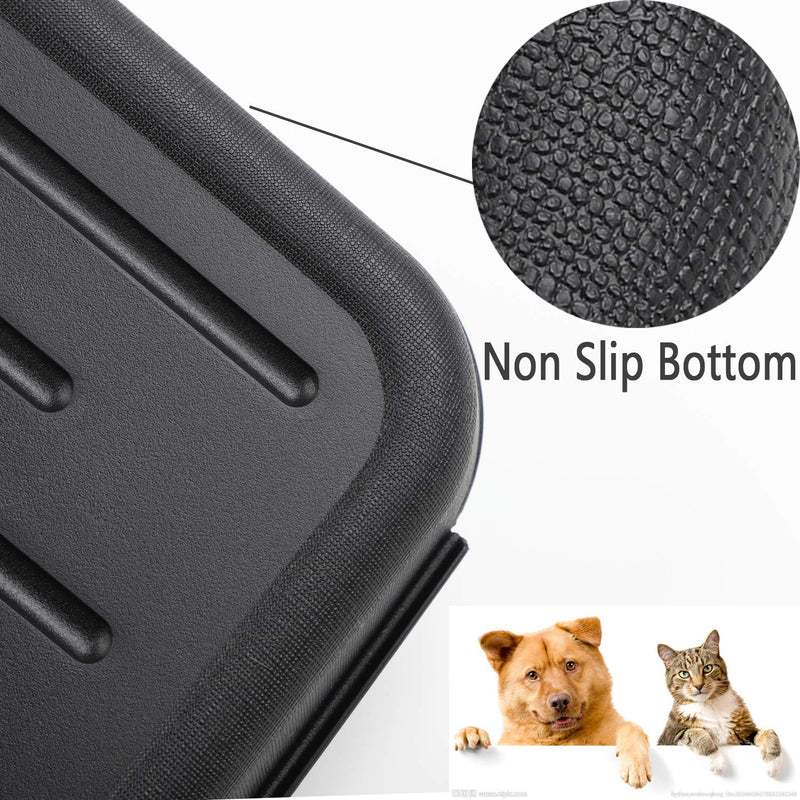 Falflor Set of 4 Pet Food Bowl Tray Durable Non Slip Boot Mat And Tray for Heavy Duty Floor Protection Indoor Outdoor Multi-Purpose Boot Trays (14" × 11“ × 1.1”) Black - PawsPlanet Australia