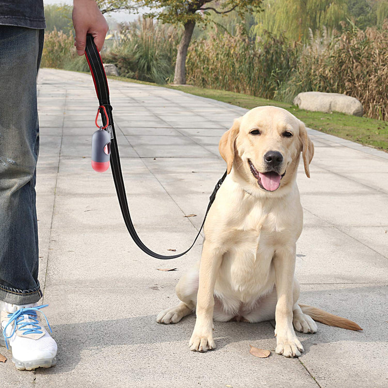 [Australia] - Vivaglory Dog Leash with Padded Handle, Heavy Duty Reflective Nylon Training Leash Walking Lead for Small to Large Dogs 4 FT x 1" Wide Black 