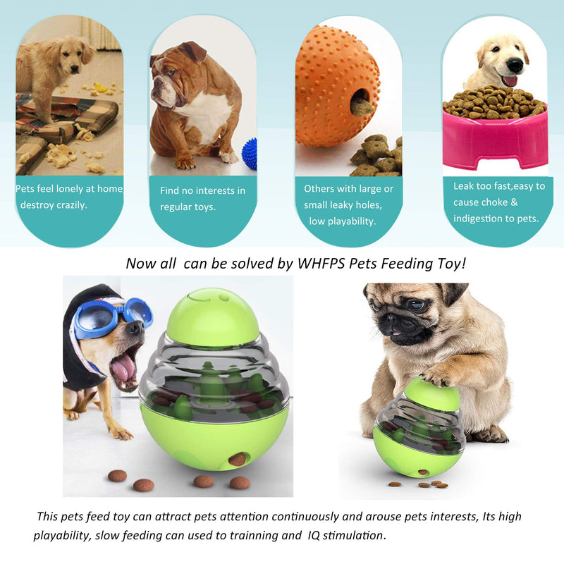 Pet Tumbler Interactive Toy, Pet Treat Ball, Shaking Food Leak Ball with 2 Adjustable Leak Holes, Slow Feeder Ball, Self Feeding Toy for Small Medium Dogs Cats, Toys Food Dispenser, Puppy Play Ball Green - PawsPlanet Australia