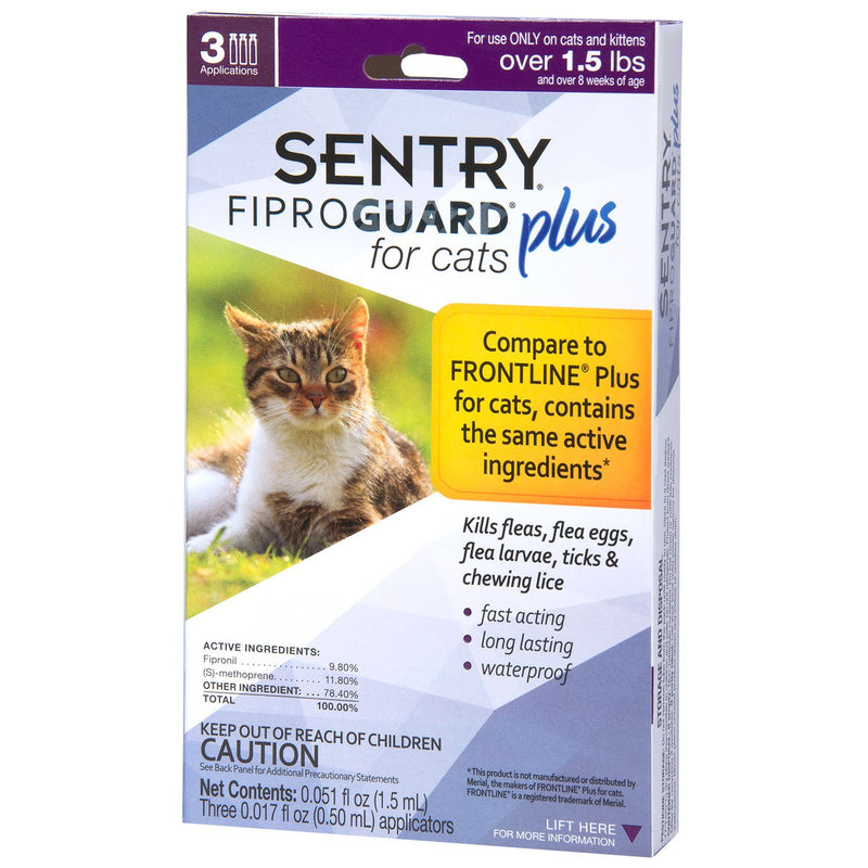 [Australia] - Sentry Fiproguard Plus for Cats, Squeeze-On 1.5 Pounds and over 3-Count 