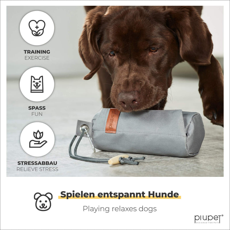 PiuPet® Food bag for dogs - Fillable retrieval dummy - Training dummy for treats for dog training - Dog training dummy Gray - PawsPlanet Australia