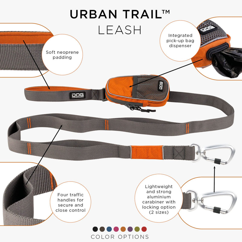 DOG Copenhagen Dog Leash V2 Urban Trail Leash Orange Sun Size L Orange Sun | Orange (2020 version) - PawsPlanet Australia