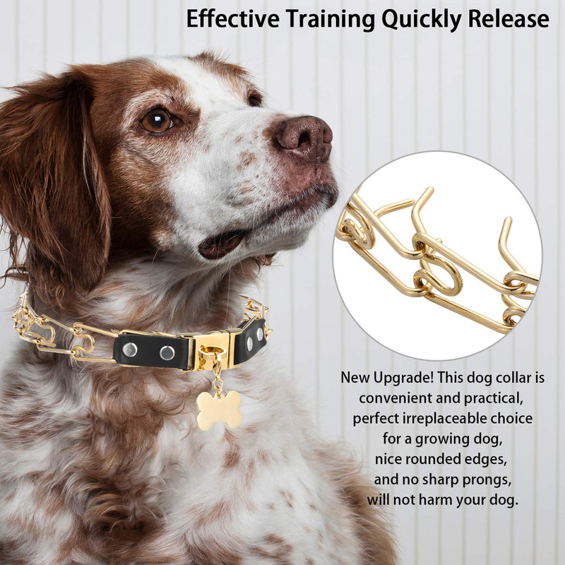 DYJKOUG Dog Prong Collar Dog Training Collar with Tag Buckle Quick Release Adjustable for Medium Large XL Dog Behavior Training Sizing 24-30 inches - PawsPlanet Australia