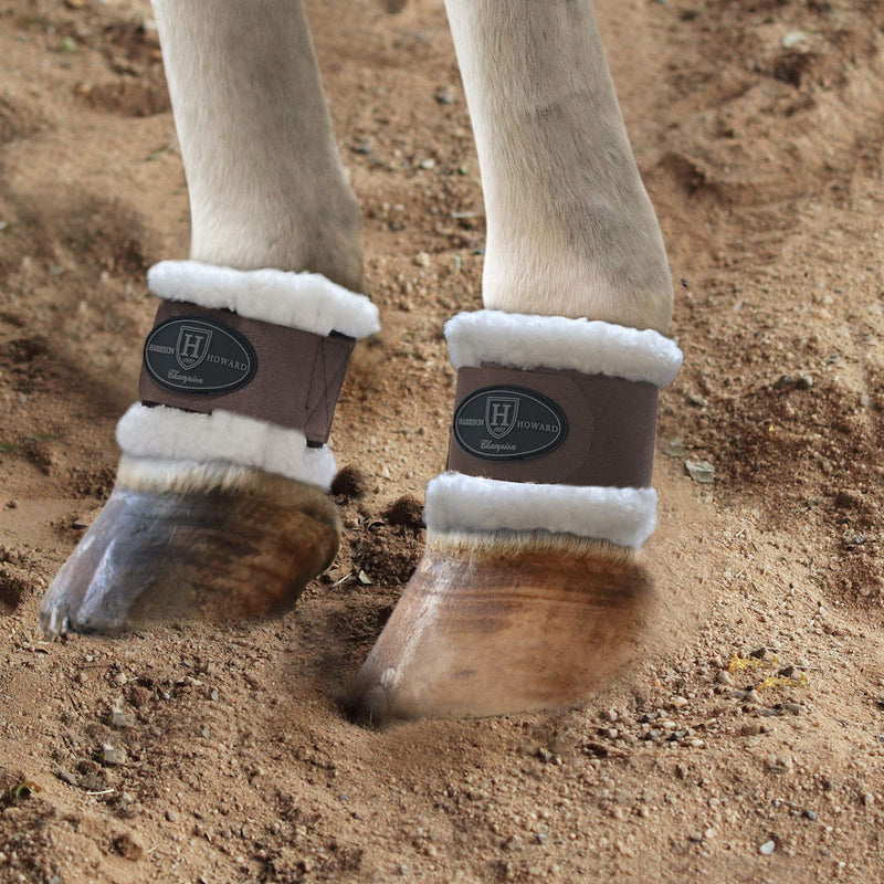 Harrison Howard Premium Horse Pastern Wraps with Berber Fleece Lining Coffee - PawsPlanet Australia