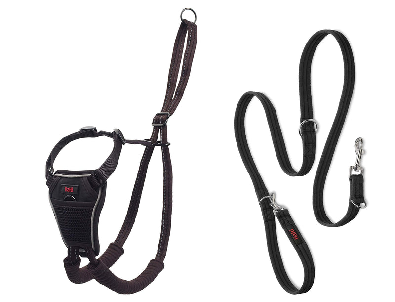 Halti No Pull harness and training leash combo pack, stops dog pulling on walks with Halti, including large Halti No Pull harness and double-sided leash, black (14329W) Large Harness - PawsPlanet Australia