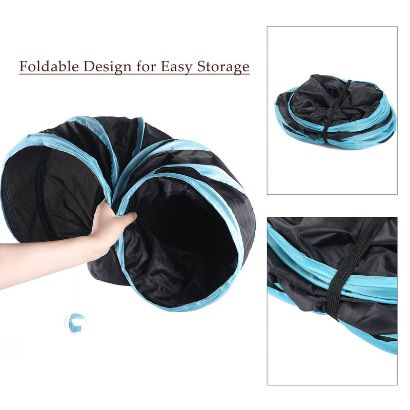 [Australia] - CO-Z Collapsible Cat Tunnel Tube Kitty Tunnel Bored Cat Pet Toys Peek Hole Toy Ball Cat, Puppy, Kitty, Kitten, Rabbit 3-Way Black 