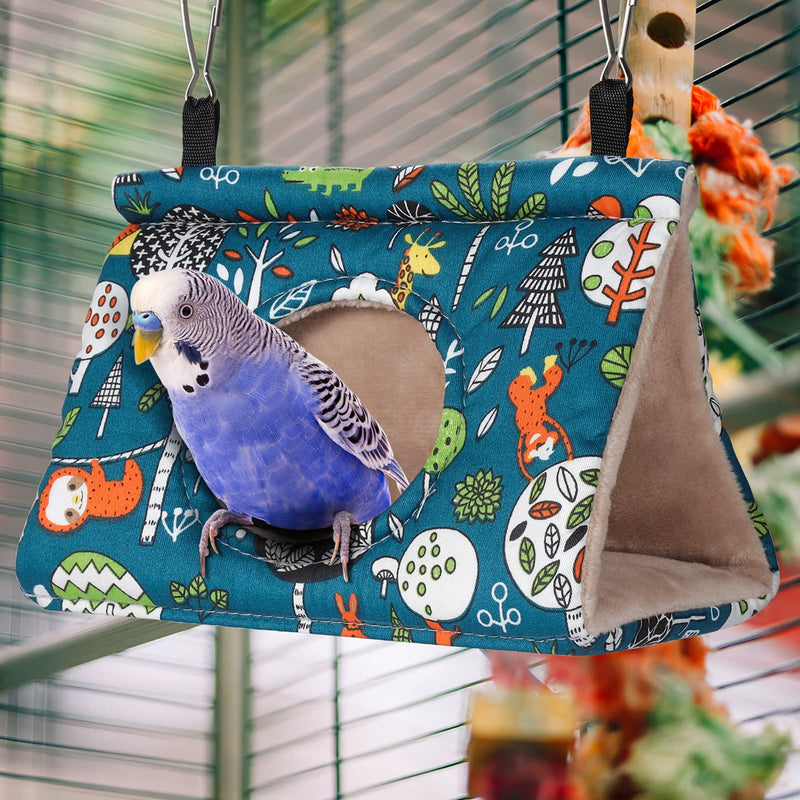 Winter Warm Bird Nest House Hanging Hammock Velvet Shed Hut Finch Cage Plush Fluffy Birds Hideaway Sleeping Bed for Hamster Parrot Parakeet Cockatiels Budgies Cockatoo Lovebird Finch Canary Small Blue - PawsPlanet Australia