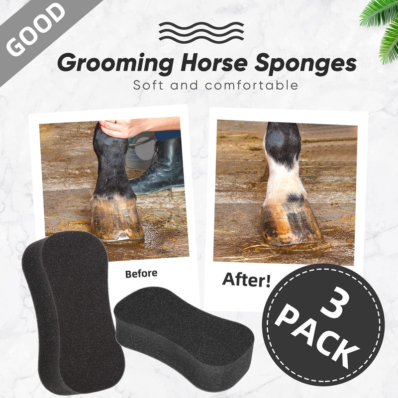 Zopeal 3 Pieces Horse Grooming Sponge Horse Brushes for Grooming Wet or Dry Textured Sponge Horse Massager Groomer Horse Equipment Away Dirt Mud Sweat Marking Horse Grooming and Bathing Supplies - PawsPlanet Australia