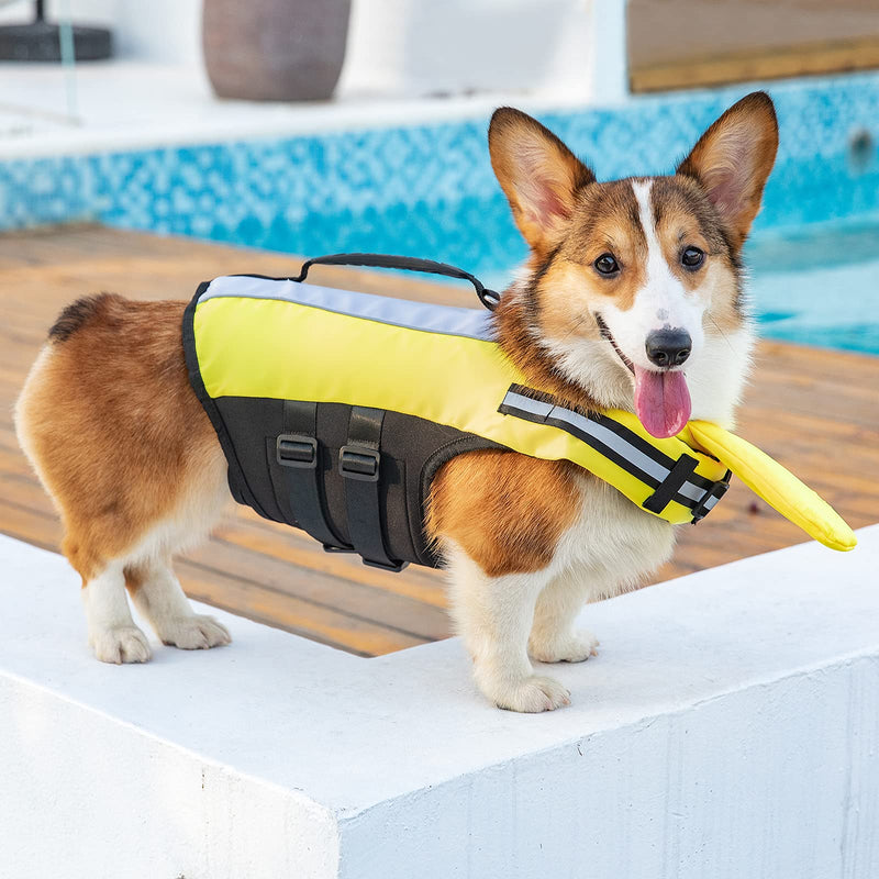 JLYLOL Dog Swimming Jacket Dog Life Jackets Inflatable Dog Life Vest with Enhanced Buoyancy & Rescue Handle Reflective Dog Preserver Vest for Small/Medium/Large Dogs - PawsPlanet Australia