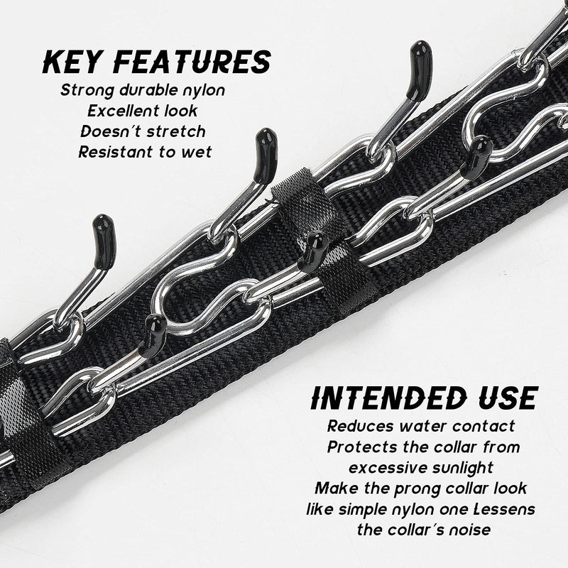 Wiotar Dog Prong Collar, Dog Choke Pinch Training Collar, Adjustable Stainless Steel Links with Comfort Rubber Tips, Quick Release Snap Buckle for Medium Large Dogs (Packed with 8 Extra Tips) M(Neck:14''-18''-- Weight: around 50 lbs) Black Cover - PawsPlanet Australia