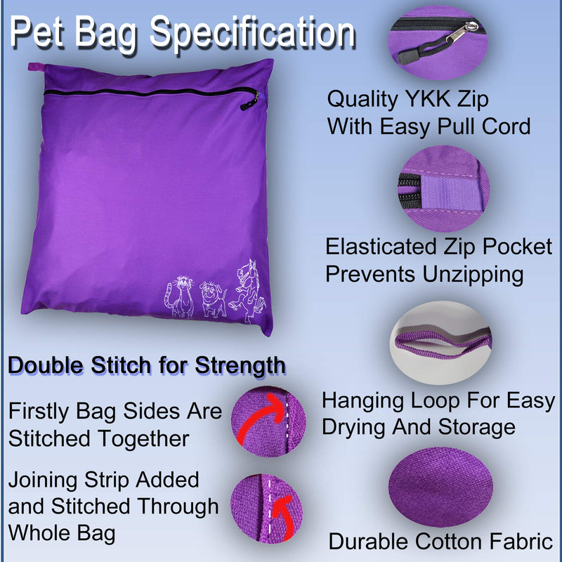 [Australia] - Joymaney Pet Laundry Bag | Stops Pet Hair Blocking The Washing Machine | Jumbo Size Wash Bag Ideal for Dog Cat Horse | Hair Remover Safely Purple 