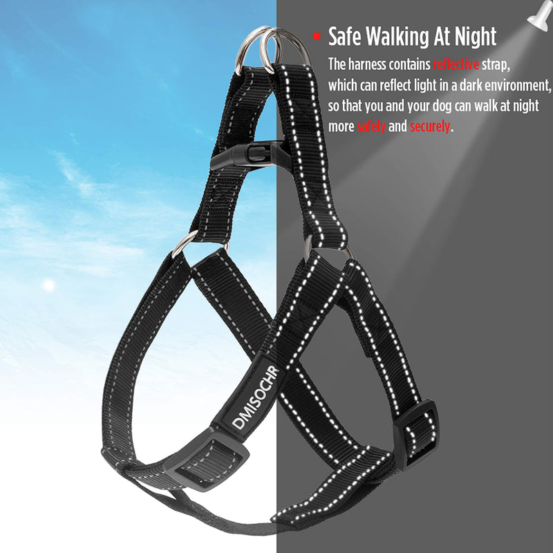 DMISOCHR Dog Harness and Leash Set with Collar - No Pull Dog Harness for Small, Medium, Large Dogs - Step in Dog Harness Escape Proof for Walking Running Hiking Camping - Reflective Doggy Harness SMALL ( chest size: 14.8"-21") - PawsPlanet Australia