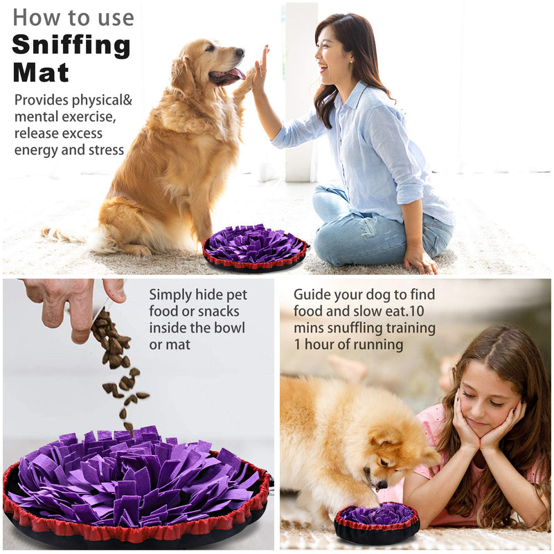 HomeMall Adjustable Snuffle mat for Dogs, Dog Puzzle Toys, Feeding Mat, Enrichment Pet Foraging mat for Smell Training and Slow Eating, Dog Treat Dispenser Indoor Outdoor Stress Relief - PawsPlanet Australia