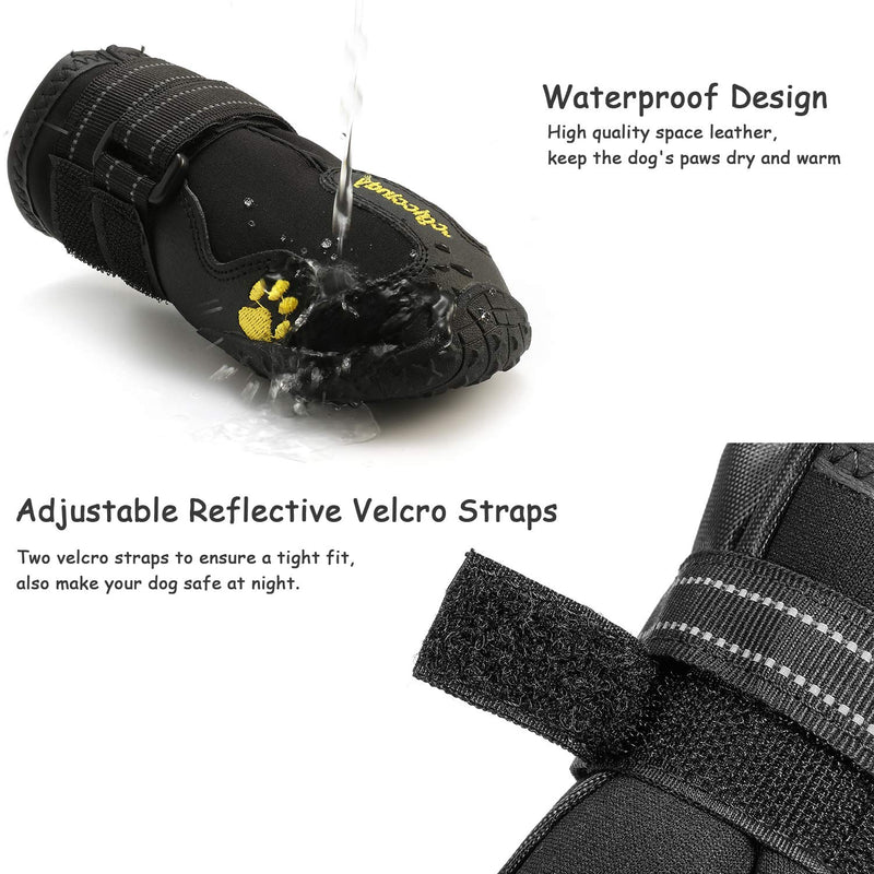 AQH Dog Boots Paw Protector, Waterproof Dog Shoes for Outdoor with Reflective Trim Rugged Anti-Slip Rubber Soles 3# - PawsPlanet Australia