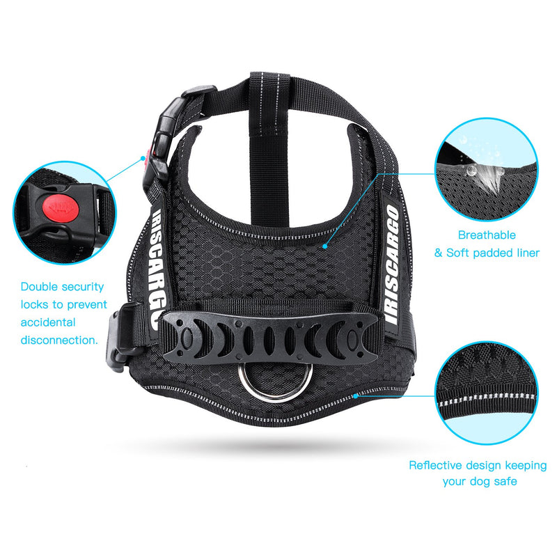 No Pull Dog Harness, dogs harness with Handle Adjustable Padded Harness, front Clip Puppy Vest Harnesses Reflective Breathable Soft Mesh Lightweight easy Control for Outdoor Training Walking(upgrade) Medium - PawsPlanet Australia