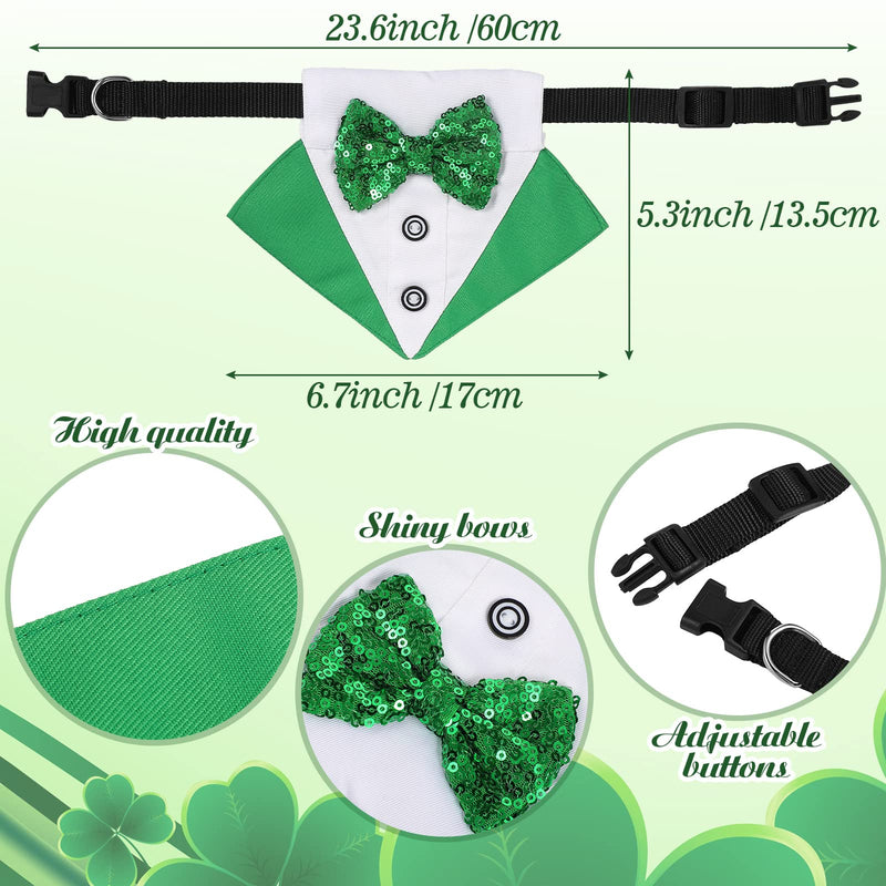 2 Pieces St. Patrick's Day Dog Costume Dog Top Hat and Dog Bandana Collar with Bow Tie Green Irish Dog Tuxedo St Patricks Day for Dogs Puppy Cat Pet Party Dress up Cosplay (Large) Large - PawsPlanet Australia