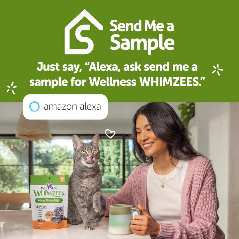 Whimzees Wellness Natural Cat Dental Treats, Chicken & Salmon Flavor, 4.5 Ounce 4.50 Ounce (Pack of 1) - PawsPlanet Australia