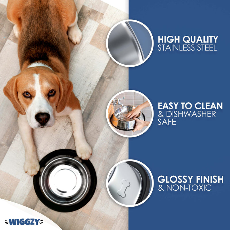 Wiggzy Dog Bowls, Stainless Steel Dog Bowl, Pet Bowl, Slow Feeding Dog Bowl, Dog Food Bowl, Dog Bowls Medium, Large Dog Bowls, Dog Bowls for Small Dogs, Puppy Bowls, Non Slip Dog Bowls (Medium) - PawsPlanet Australia