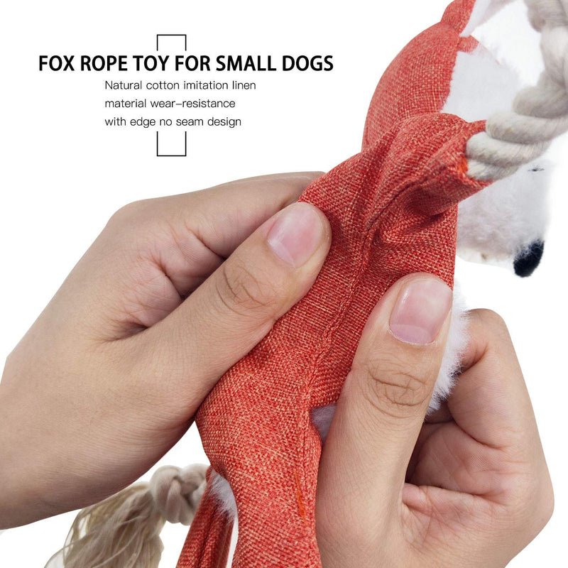 Vitscan Stuffless Dog Toys for Puppy, Crinkle Squeaky Dog Chew Toys Squirrel Plush Dog Toy with Rope Knots for Small Dogs (Squirrel) Fox - PawsPlanet Australia