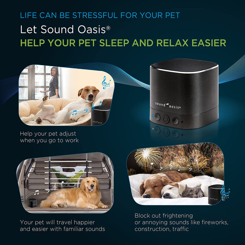 Sound Oasis Bluetooth Sound Therapy System for Pets I 20 Built-in Sounds I Dr Developed Sounds I Sleep Enhancer and Calms Pet Anxiety - PawsPlanet Australia