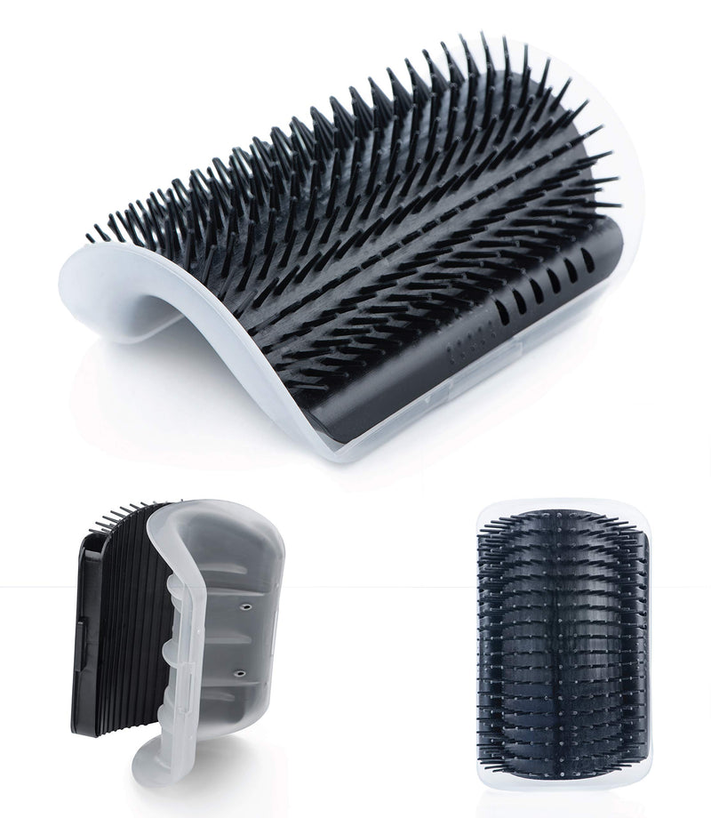 [Australia] - VONZID cat self Groomer Wall Corner, cat Brush, 4 Pack New Upgrade, Multiple use Medium Soft for cat Scratcher, is a Grooming Brush Massage Used as a Comb for Fur pet Black 