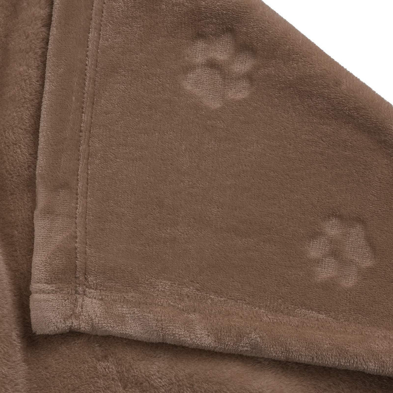 [Australia] - Luciphia 1 Pack 3 Blankets Soft Fluffy Fleece Pet Blanket Flannel Throw with Cute 3D Paw Design for Dog Puppy Cat Small(29*17") Coffee 