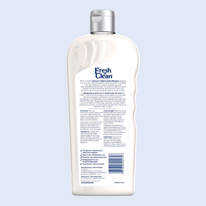 PetAg Fresh 'n Clean Oatmeal 'n Baking Soda Dog Shampoo - Tropical Fresh Scent - Strengthens, Repairs, & Protects Your Dog's Coat 18-Ounce - PawsPlanet Australia