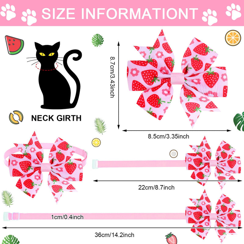 40 Pcs Summer Dog Bow Ties with Plastic Buckle Elastic Cat Bow Tie with Fruit Flower Green Leaves Pattern for Small Medium Puppy Grooming Accessories Adjustable Range 8.7-14.2'' - PawsPlanet Australia