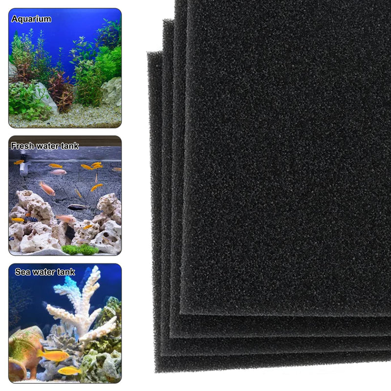 WXJ13 6 Pcs Aquarium Bio Sponge Sheet Filter Foam Sponges Sheet Filter Media Pad Cut-to-Size Foam for Fish Tank Bio Sponge Sheet Filter, 23cm x 23cm x 2cm Black - PawsPlanet Australia