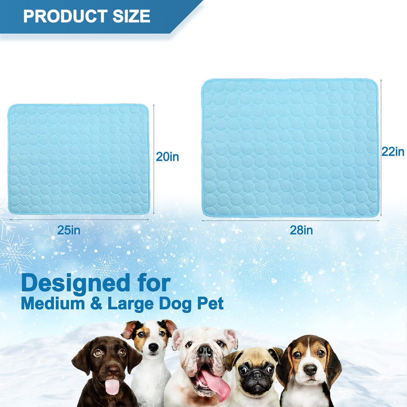 GeerDuo Pet Self Cooling Mat-Dog Cooling Mat Summer Pet Cooling Pads, Ice Silk Cooling Mat for Dogs & Cats, Portable & Washable Pet Cooling Blanket for Kennel/Sofa/Bed/Floor (Medium, Blue) Medium - PawsPlanet Australia