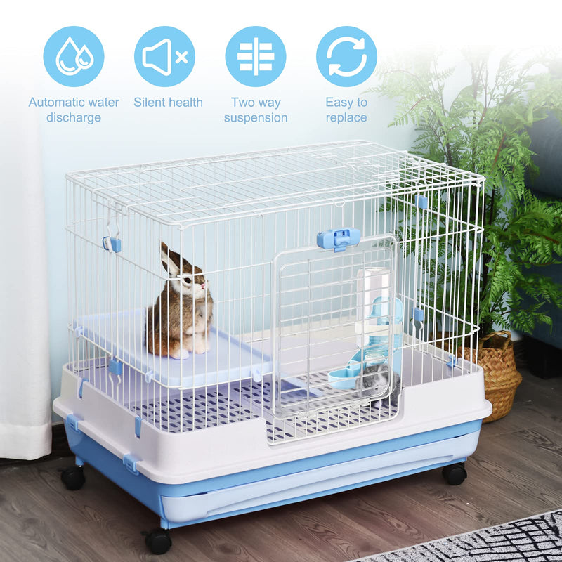 Rypet Rabbit Water Bottle No Drip - 17oz Hanging Water Fountain Automatic Dispenser Pet Cage Water Feeder for Bunny Chinchilla Guinea Pig Hedgehog Ferret Blue - PawsPlanet Australia