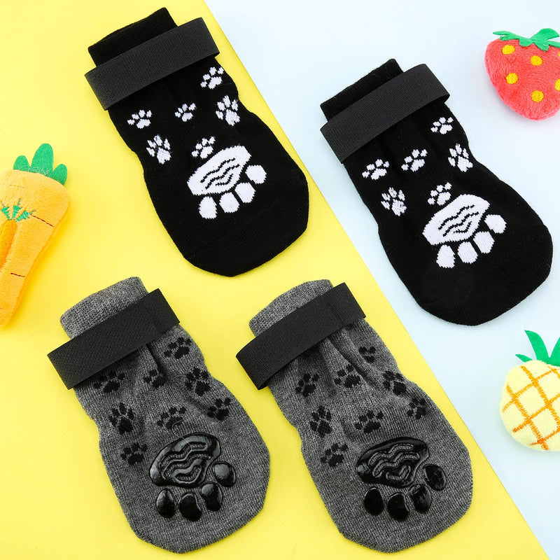 8 Pieces Anti Slip Dog Socks Non-Slip Dog Socks with Adjustable Strape Traction Control for Indoor on Hardwood Floor Wear - PawsPlanet Australia