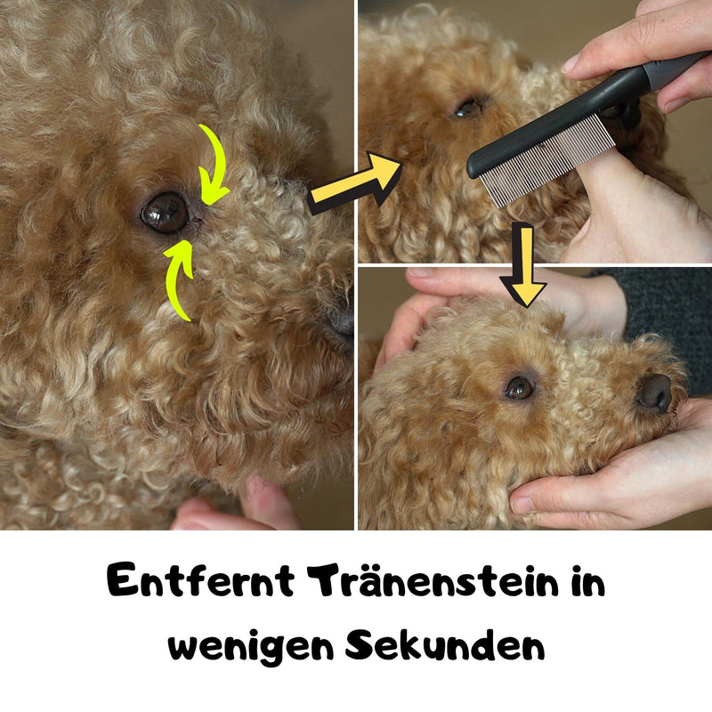 Moki Bear flea comb, lice comb & dust comb for cats & dogs - against fleas & lice - professional flea comb for dogs & cats - nit comb for animals - PawsPlanet Australia