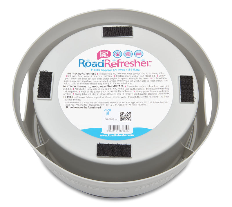 Road Refresher Non Spill Water Bowl Grey Small - PawsPlanet Australia