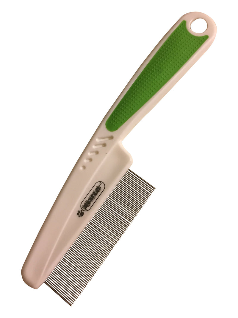 Pixikko Pet Flea Comb - Extra Fine 18mm Metal Pins Remove Flea, Flea eggs, Flaky Skins, and Loose Hair - PawsPlanet Australia