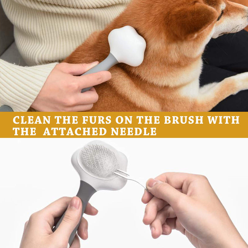 Laika Cat Brush Pet massage comb Professional Self Cleaning Cat Combs , Effectively Shedding Undercoat Up to 95% Pro Deshedding Tool Cat Brush for Long Heavy Hair Dogs & Cats - PawsPlanet Australia