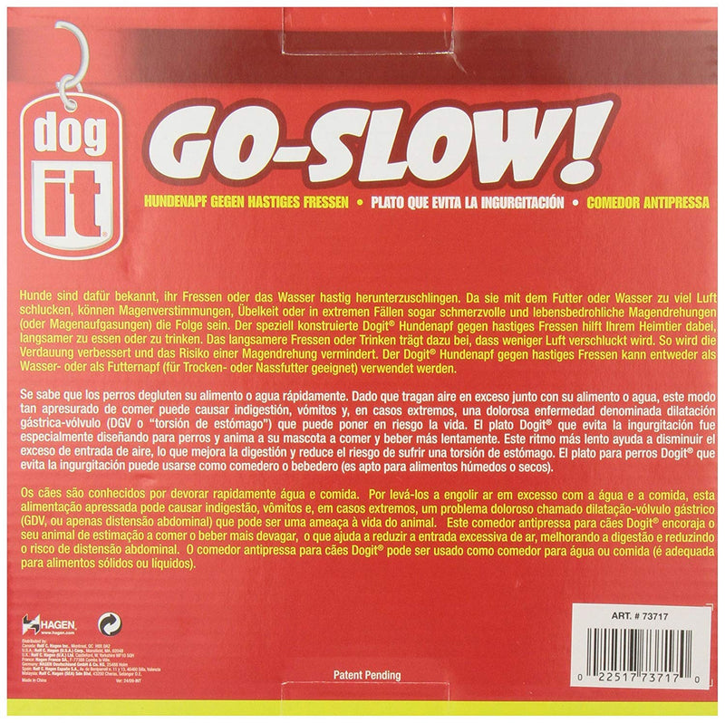 [Australia] - Dogit Go Slow Anti-Gulping Dog Dish, Slow Feeding Dog Bowl Suitable for Wet or Dry Food Large Black 
