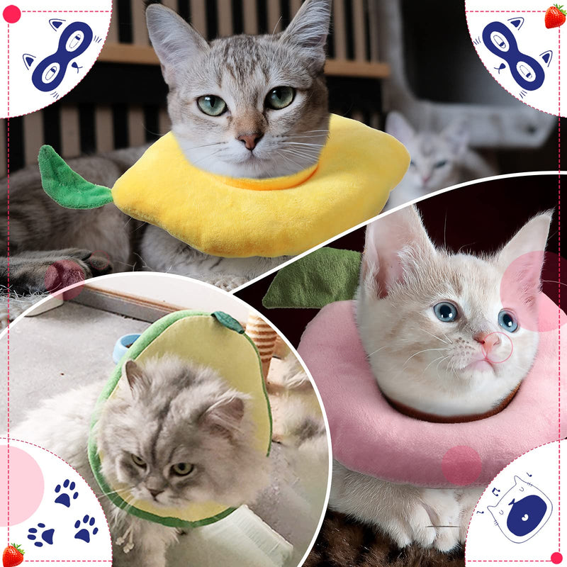 Nuanchu 5 Pieces Cat Recovery Collars Cute Cat Neck Cone Adjustable Cat Elizabeth Padded Collar Anti-bite Lick Dog Collar with Smooth Texture for Kitten and Cat - PawsPlanet Australia